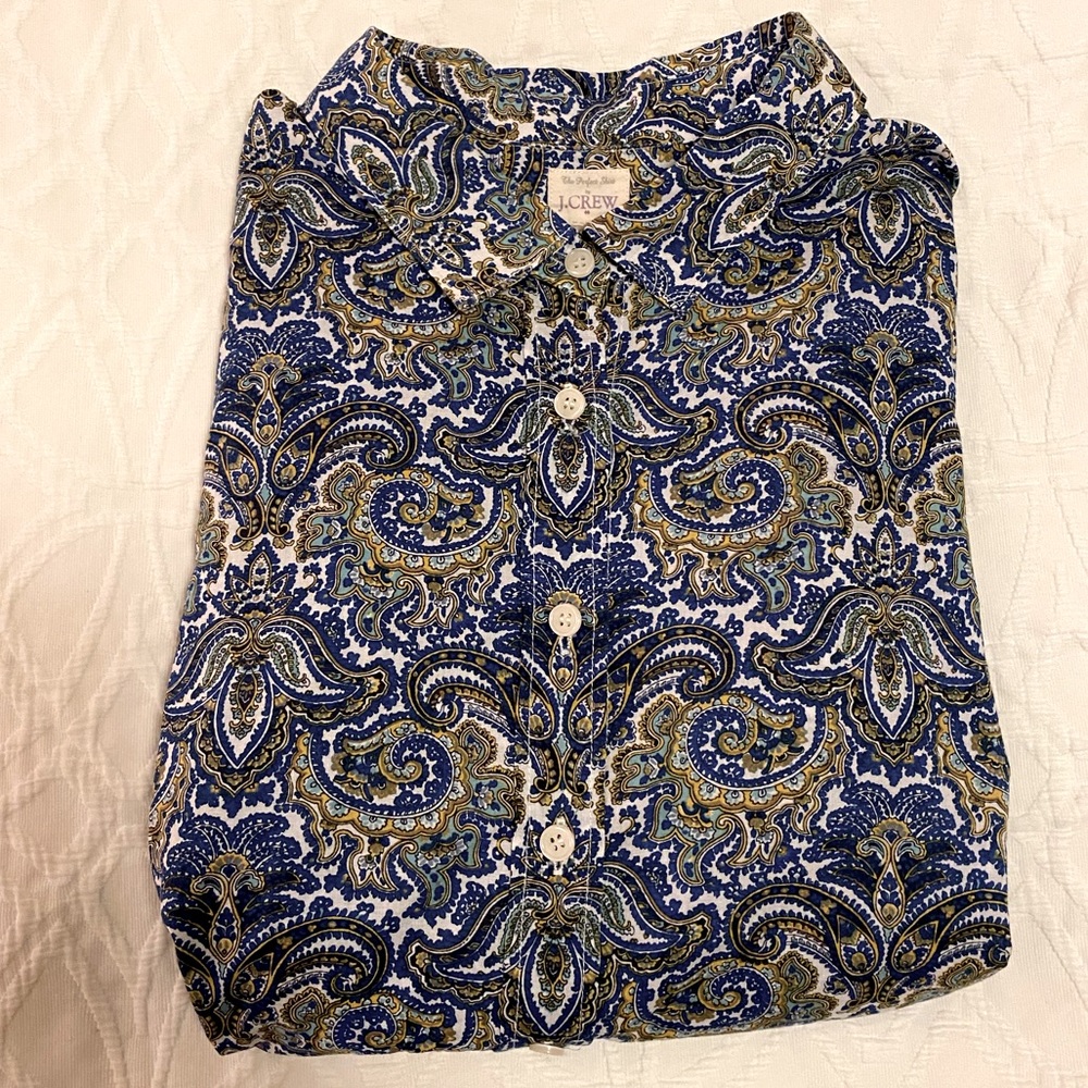 J. Crew Perfect Shirt - Paisley Blue